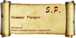 Sommer Pongor névjegykártya
